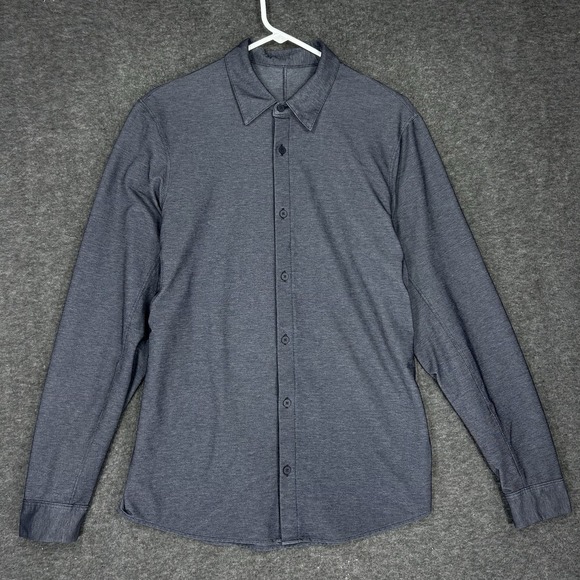 lululemon athletica Other - Lululemon Commission Shirt Mens L River Blue Enzyme Dyed Long Sleeve
